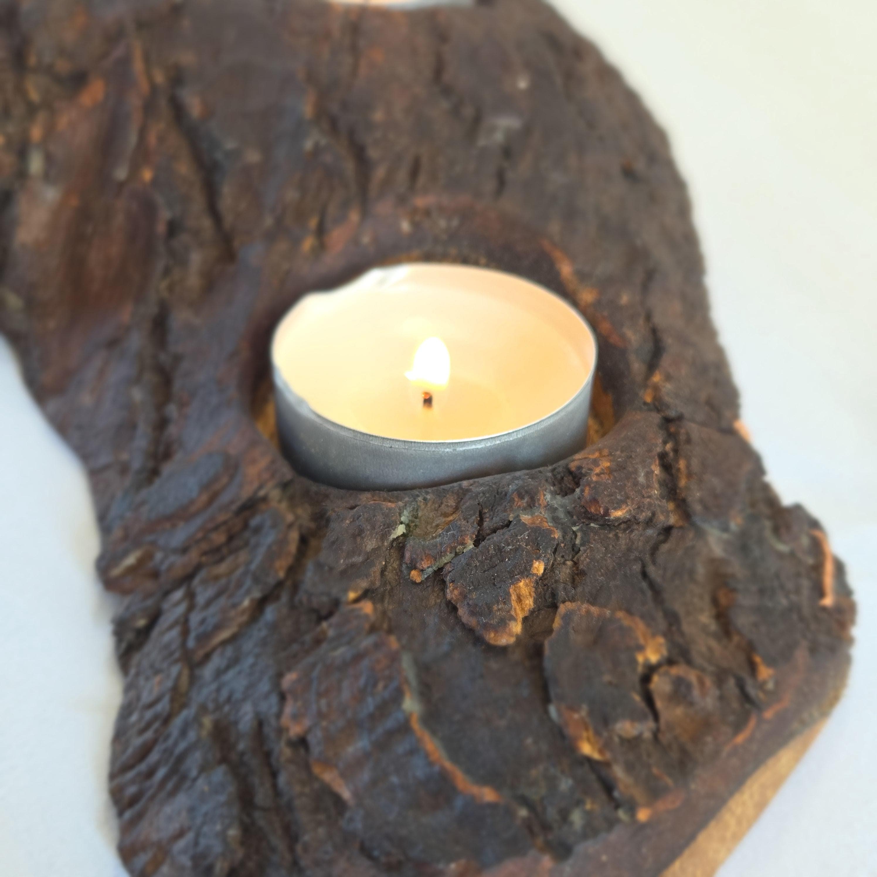Storm-Fallen Oak 3 Tealight Holder, made in Wotton-under-Edge, Gloucestershire, by Bough & Burrow - View 8