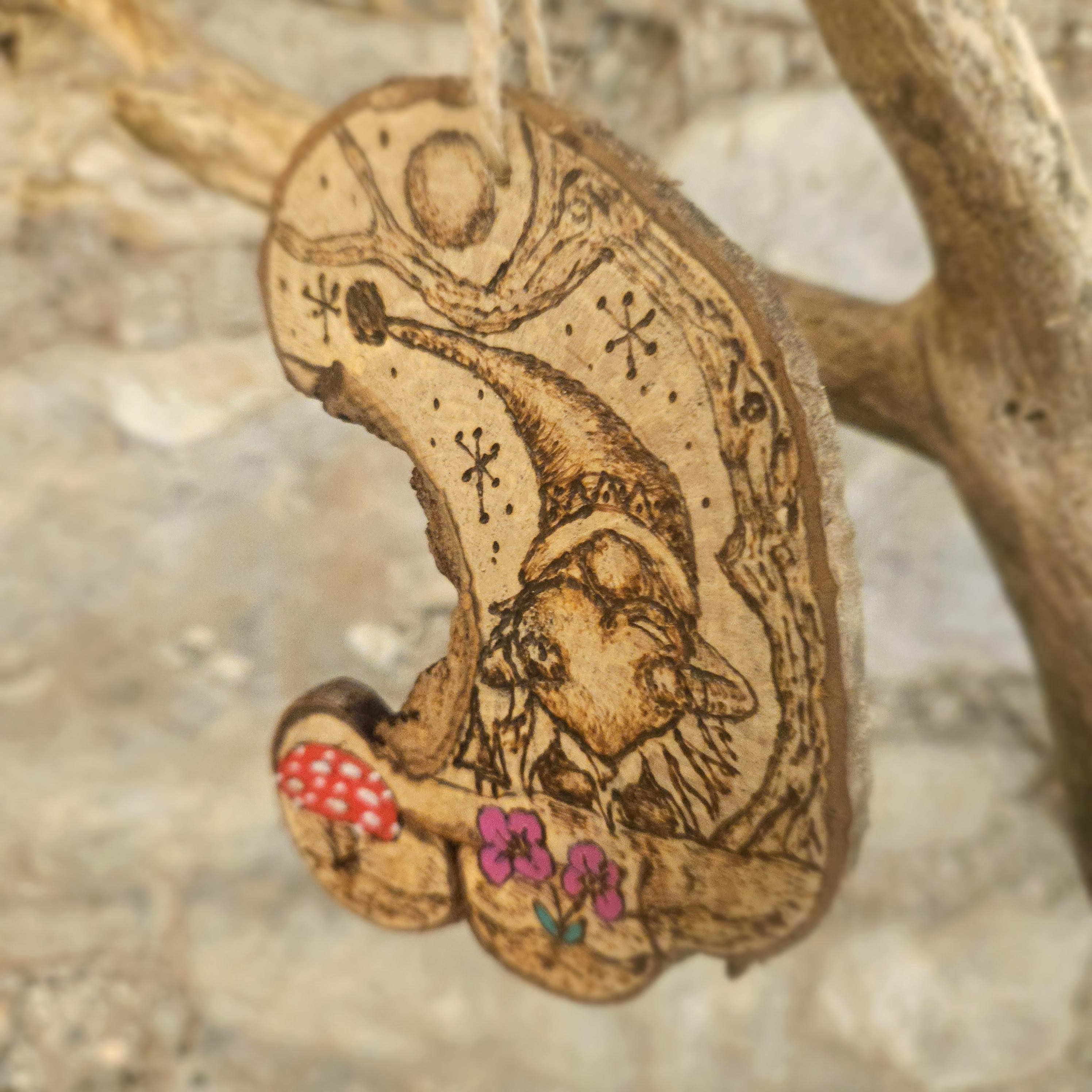 Hazel Wood Keepsake: Woodland Gonk with Heart, Hazel, Hazel, made in Wotton-under-Edge, Gloucestershire, by Bough & Burrow - View 3