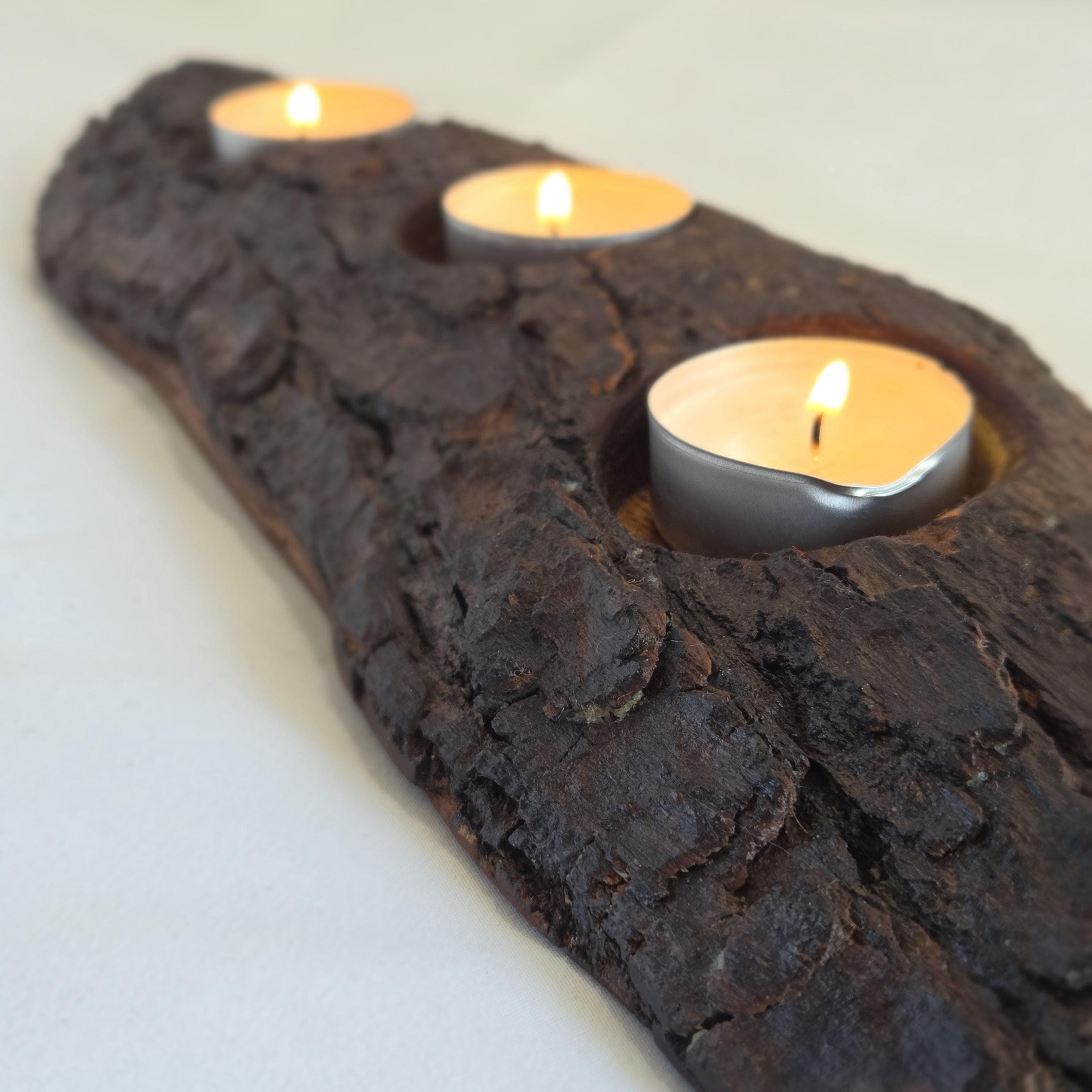 Storm-Fallen Oak 4 Tealight Holder, made in Wotton-under-Edge, Gloucestershire, by Bough & Burrow - View 8