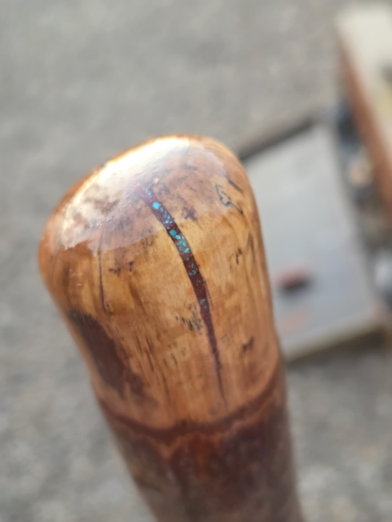 Hazel Hiking Stick with Kintsugi Repair | HS-003, Hazel, made in Wotton-under-Edge, Gloucestershire, by Bough & Burrow - View 2