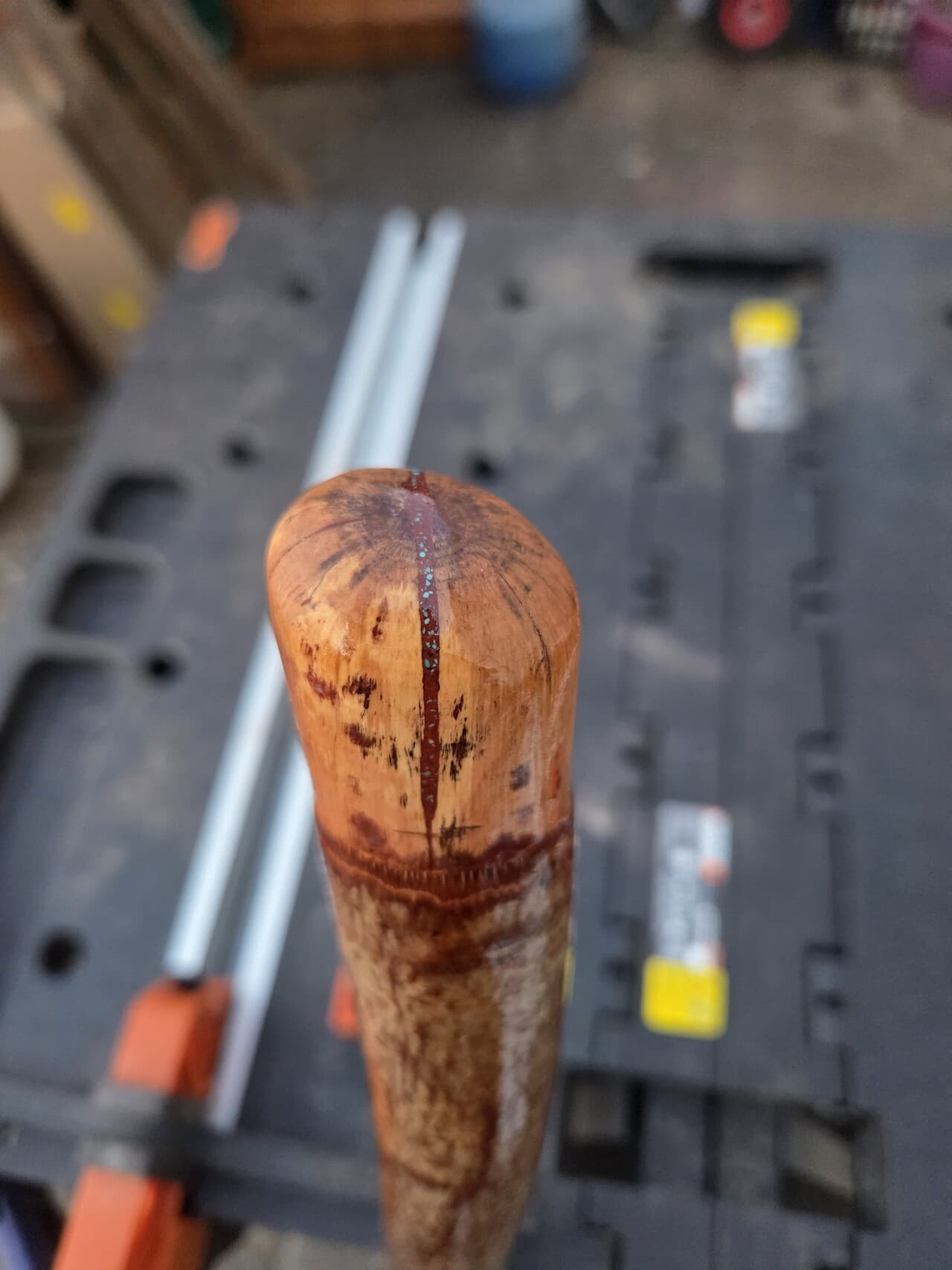 Hazel Hiking Stick with Kintsugi Repair | HS-003, Hazel, made in Wotton-under-Edge, Gloucestershire, by Bough & Burrow - View 3
