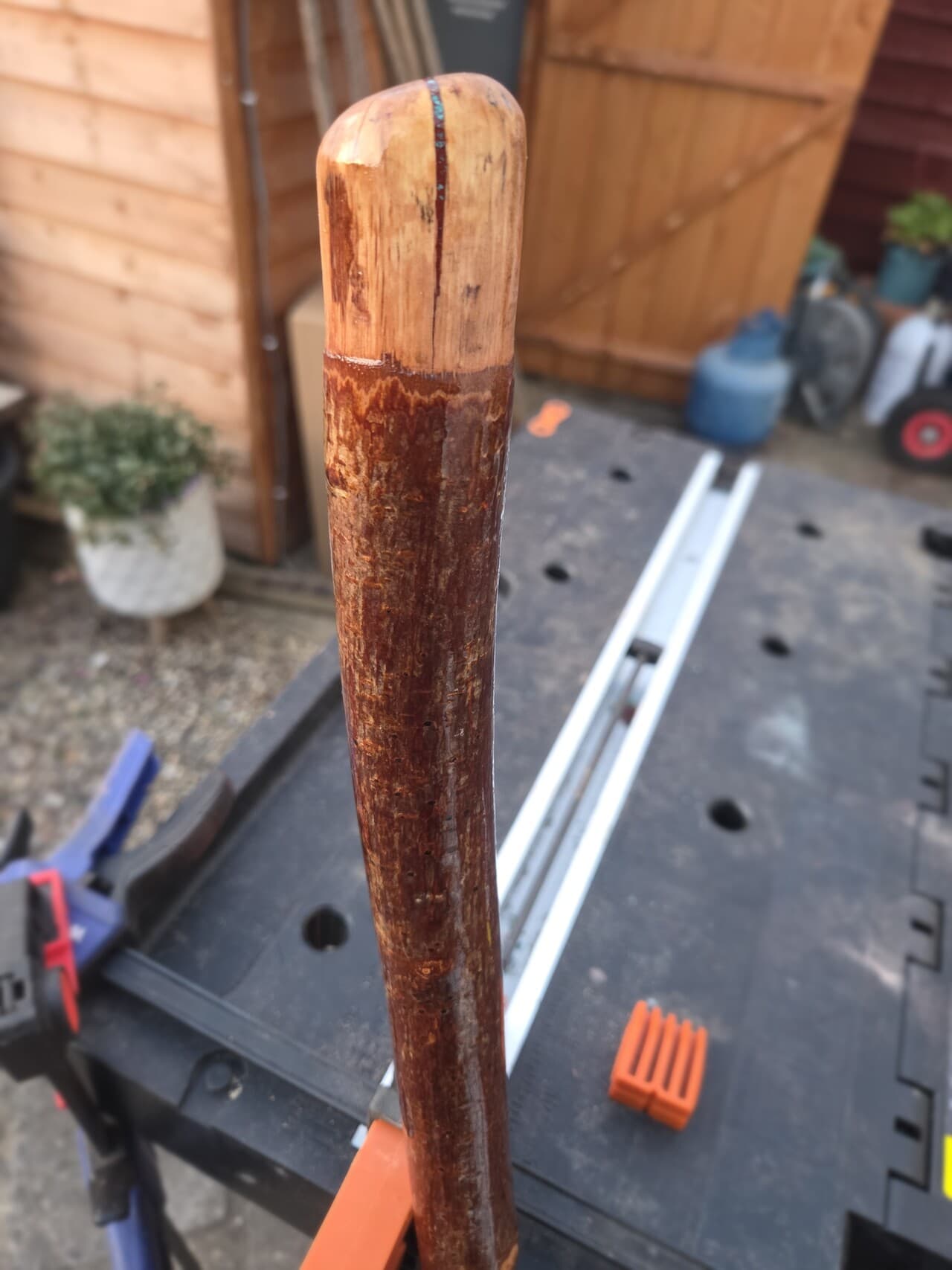Hazel Hiking Stick with Kintsugi Repair | HS-003, Hazel, made in Wotton-under-Edge, Gloucestershire, by Bough & Burrow - View 4
