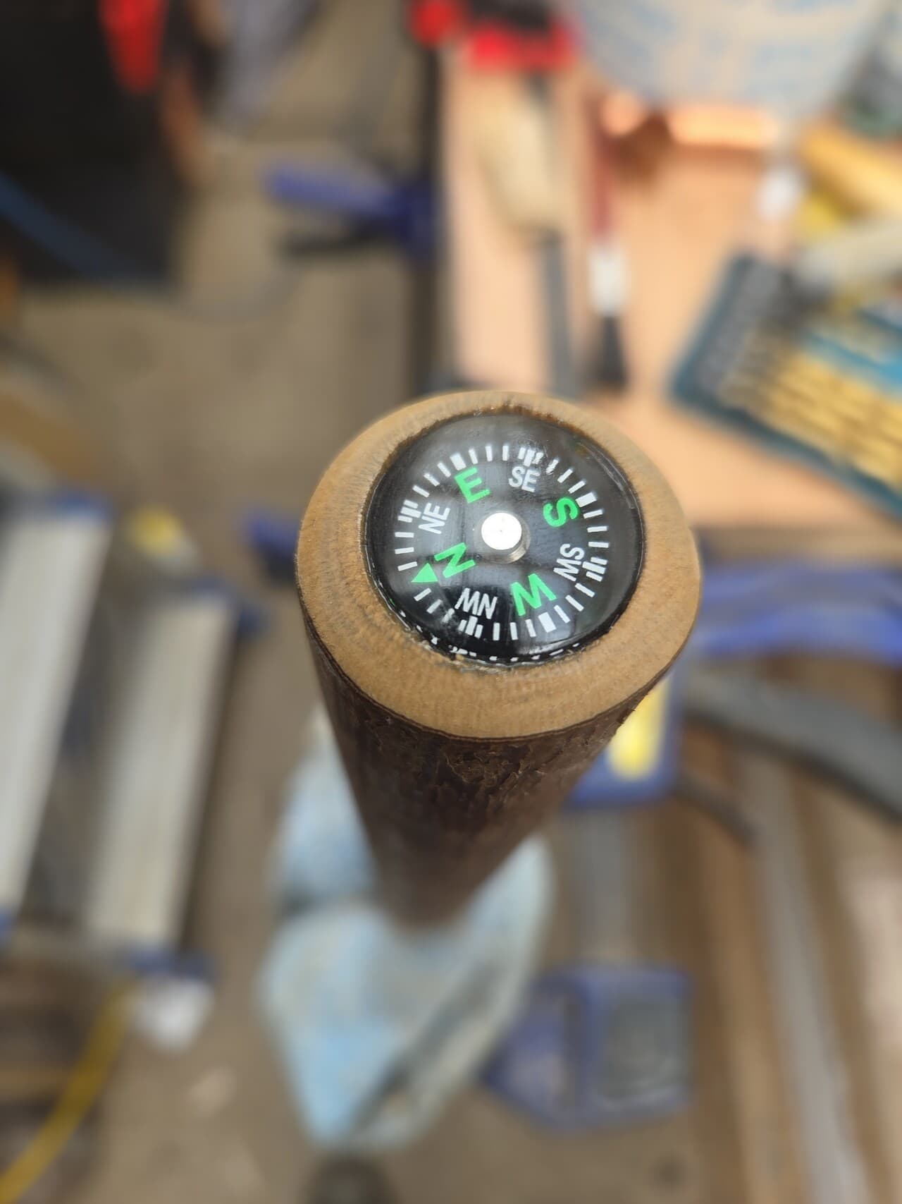 Small Hazel Hiking Stick with Compass | HS-005, Hazel, made in Wotton-under-Edge, Gloucestershire, by Bough & Burrow - View 4
