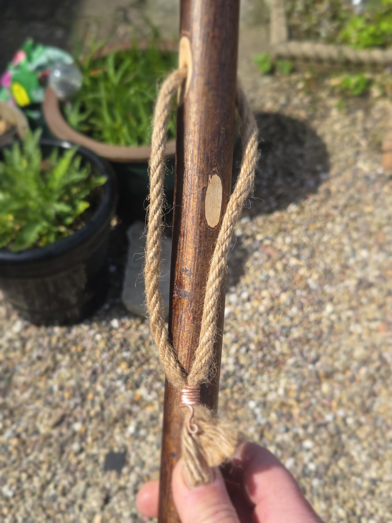 Small Hazel Hiking Stick with Compass | HS-005, Hazel, made in Wotton-under-Edge, Gloucestershire, by Bough & Burrow - View 9