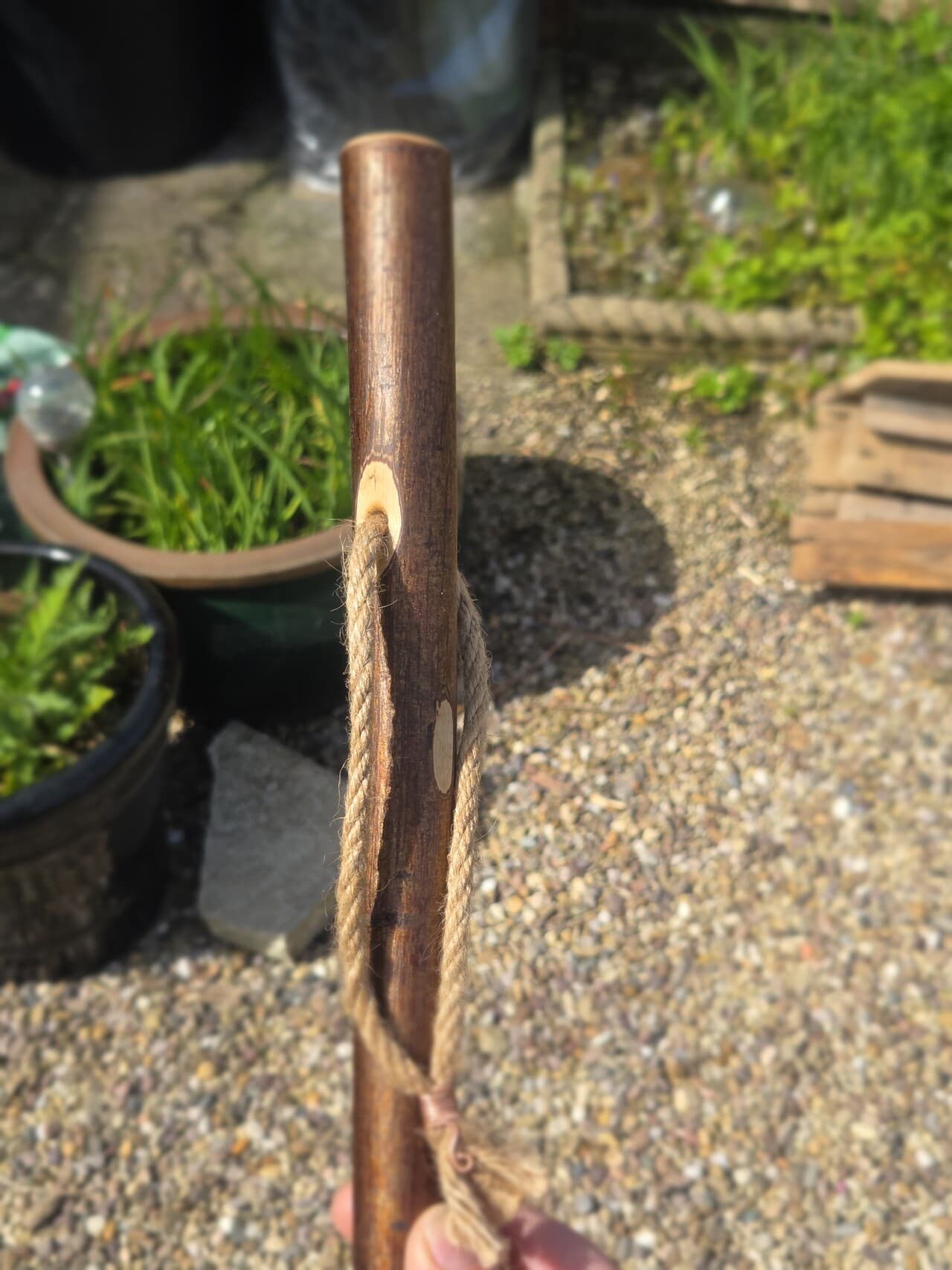 Small Hazel Hiking Stick with Compass | HS-005, Hazel, made in Wotton-under-Edge, Gloucestershire, by Bough & Burrow - View 10