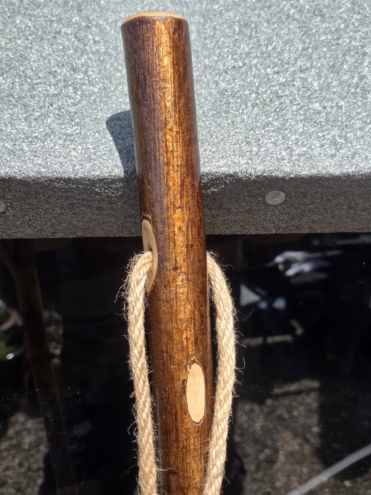 Small Hazel Hiking Stick with Compass | HS-005, Hazel, made in Wotton-under-Edge, Gloucestershire, by Bough & Burrow - View 3