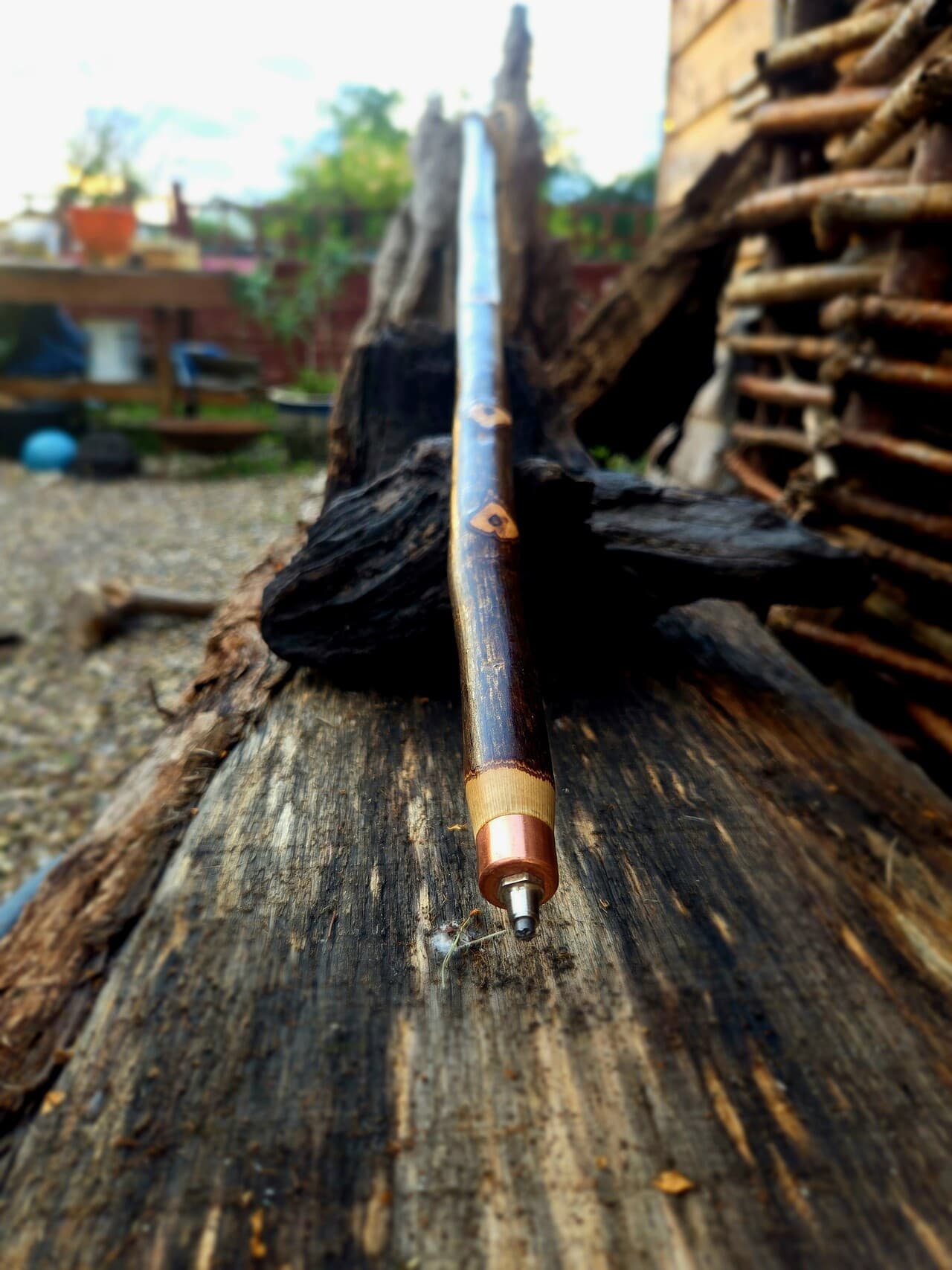 Scottish Hazel Hiking Stick with Heart Detailing | HS-006, Hazel, Hazel, made in Wotton-under-Edge, Gloucestershire, by Bough & Burrow - View 2