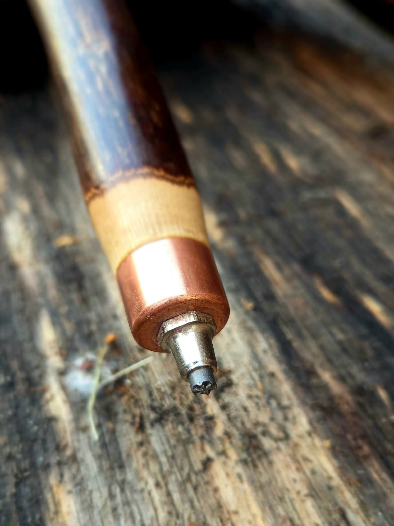 Scottish Hazel Hiking Stick with Heart Detailing | HS-006, Hazel, Hazel, made in Wotton-under-Edge, Gloucestershire, by Bough & Burrow - View 3