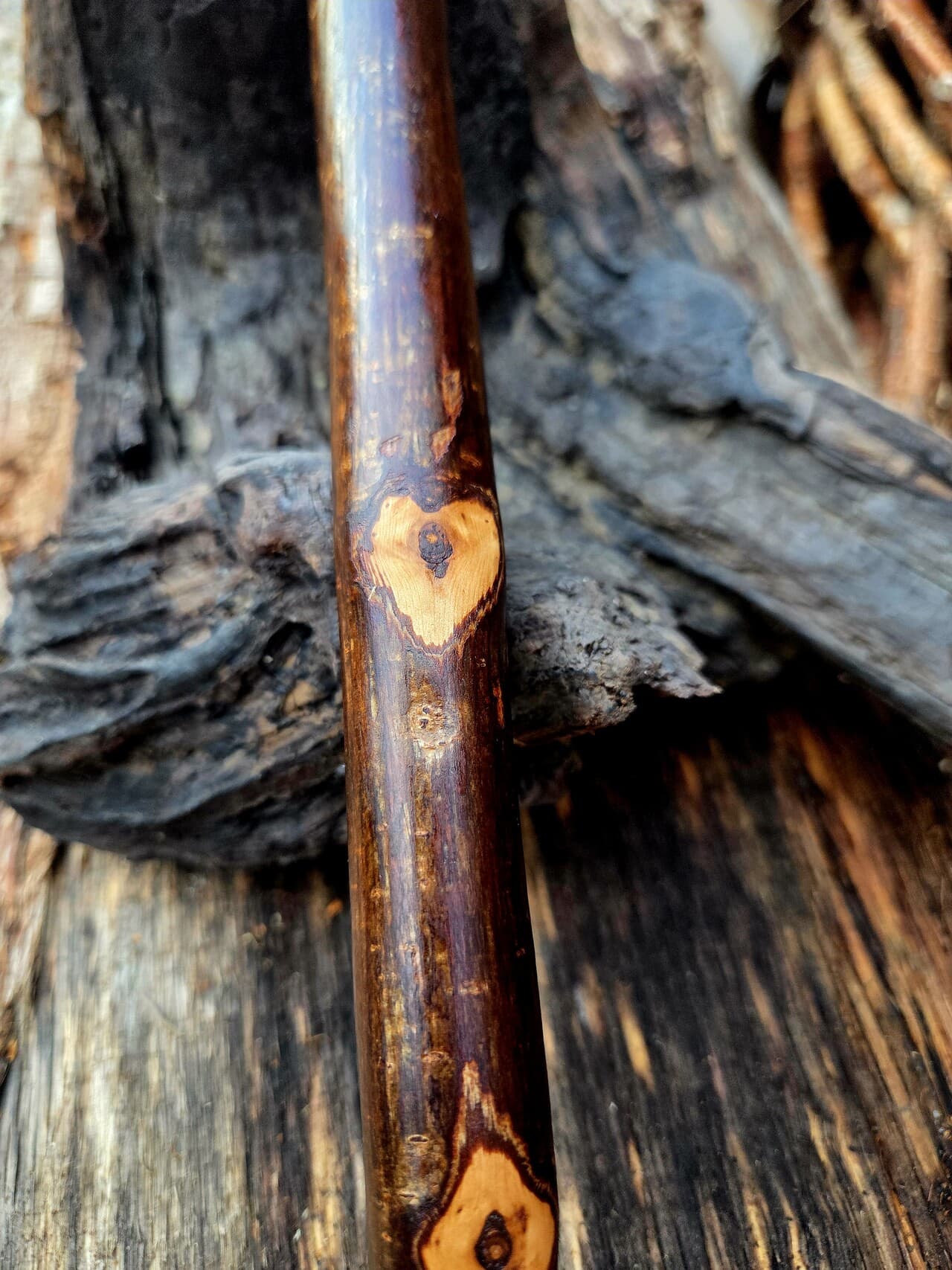 Scottish Hazel Hiking Stick with Heart Detailing | HS-006, Hazel, Hazel, made in Wotton-under-Edge, Gloucestershire, by Bough & Burrow - View 5