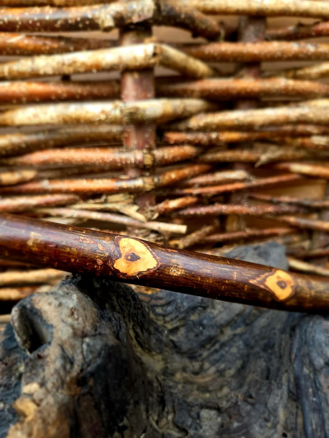 Scottish Hazel Hiking Stick with Heart Detailing | HS-006, Hazel, Hazel, made in Wotton-under-Edge, Gloucestershire, by Bough & Burrow - View 6