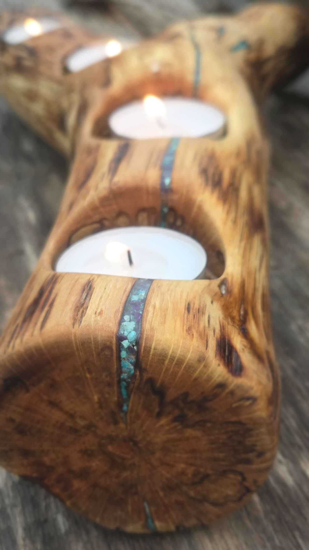 Hazel Tealight Holder with Semi-Precious Stones | TLH-008, Hazel, made in Wotton-under-Edge, Gloucestershire, by Bough & Burrow - View 2