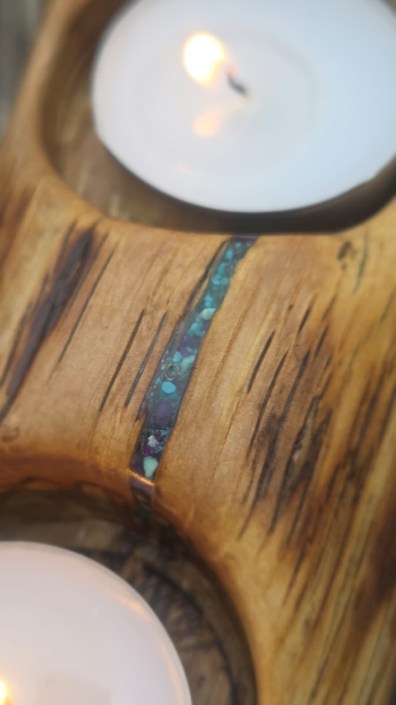 Hazel Tealight Holder with Semi-Precious Stones | TLH-008, Hazel, made in Wotton-under-Edge, Gloucestershire, by Bough & Burrow - View 3