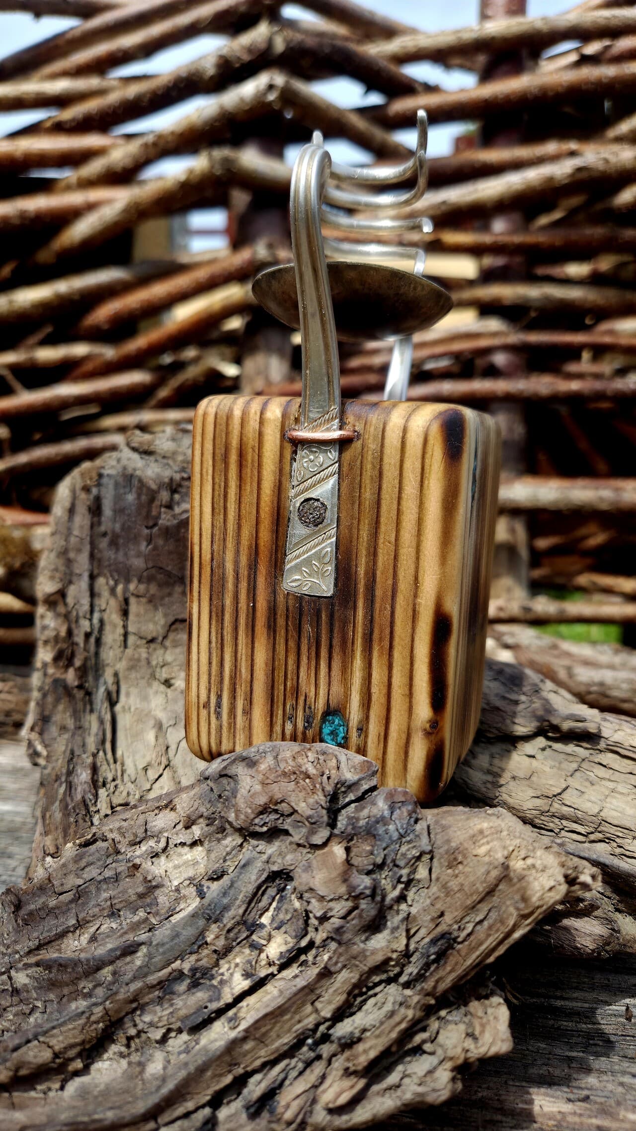 Vintage Fork & Spoon Candle Holder | CH-005, Copper Wire, made in Wotton-under-Edge, Gloucestershire, by Bough & Burrow - View 9