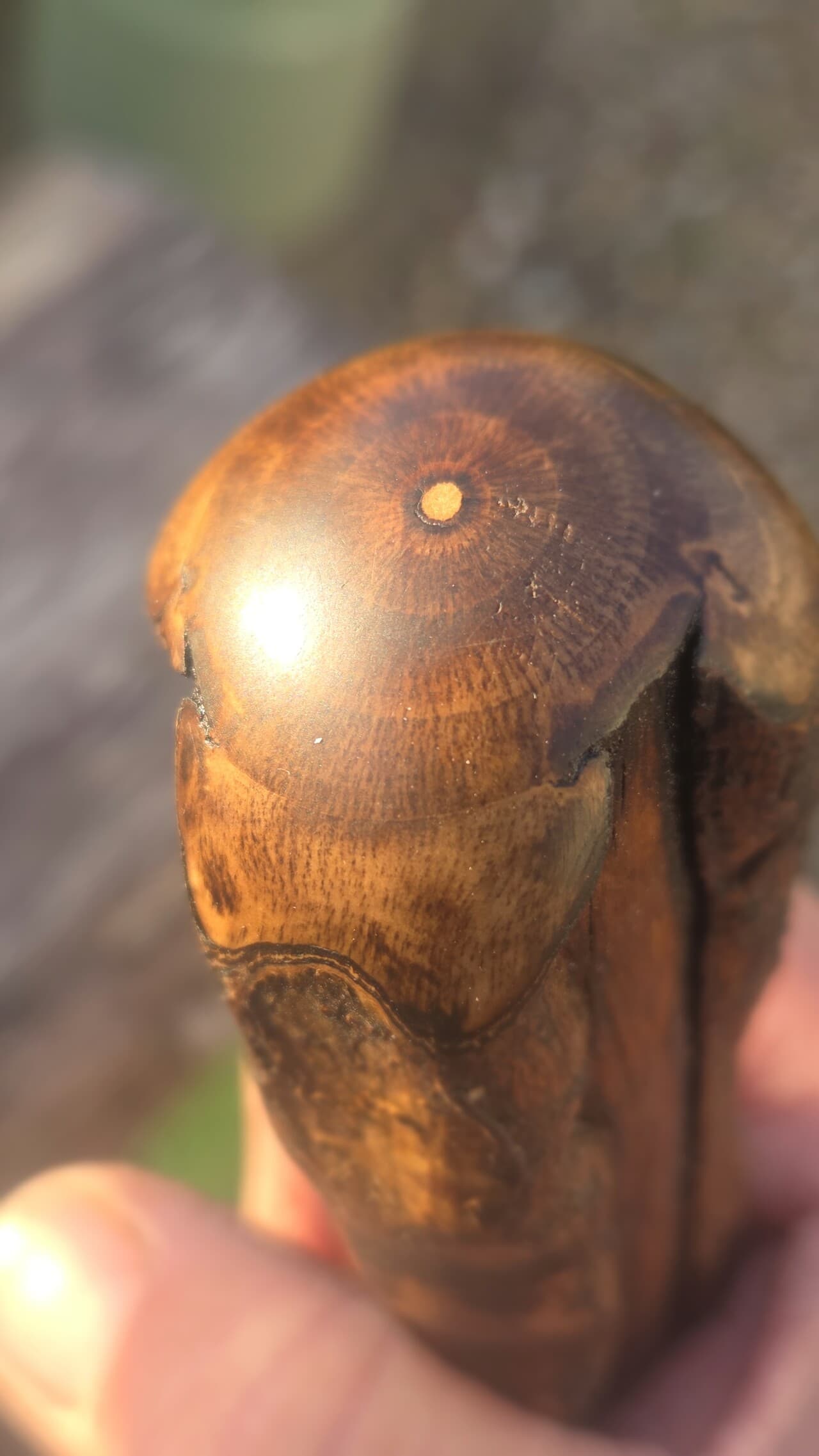 Hazel Hiking Stick with Wood Spirit | HS-010, Hazel, made in Wotton-under-Edge, Gloucestershire, by Bough & Burrow - View 4