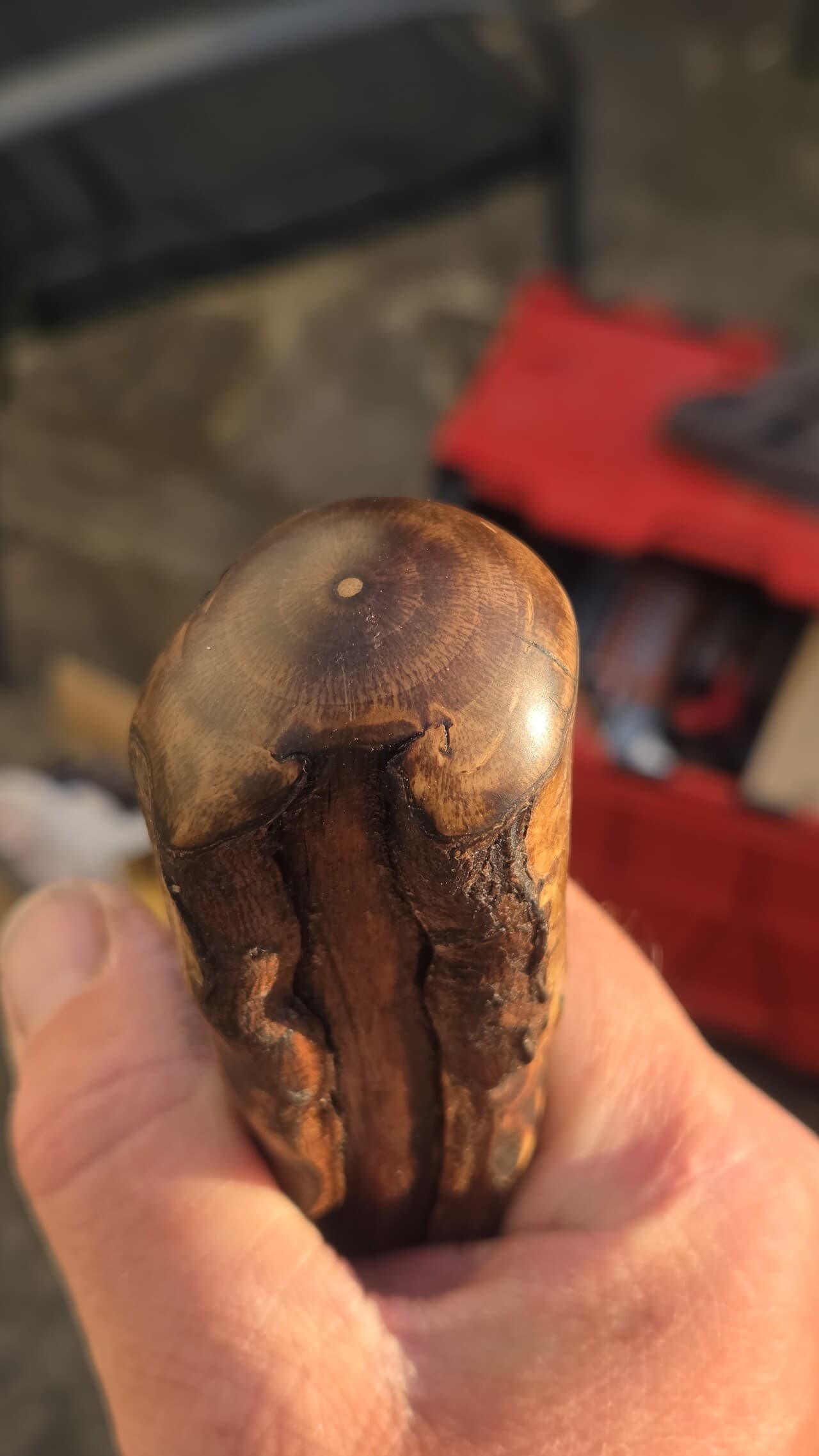 Hazel Hiking Stick with Wood Spirit | HS-010, Hazel, made in Wotton-under-Edge, Gloucestershire, by Bough & Burrow - View 6