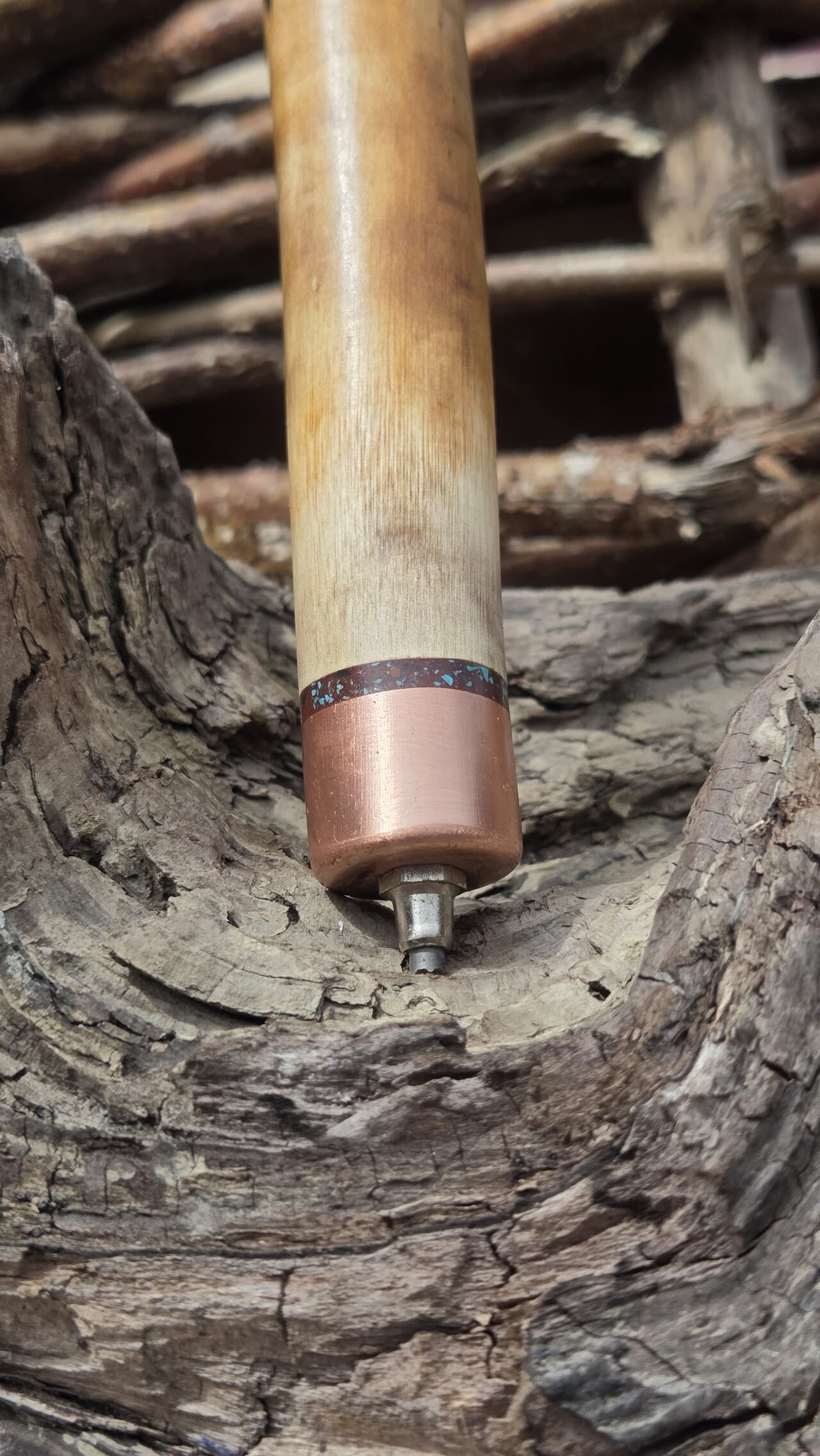 Hazel Hiking Stick with Wood Spirit | HS-010, Hazel, made in Wotton-under-Edge, Gloucestershire, by Bough & Burrow - View 18