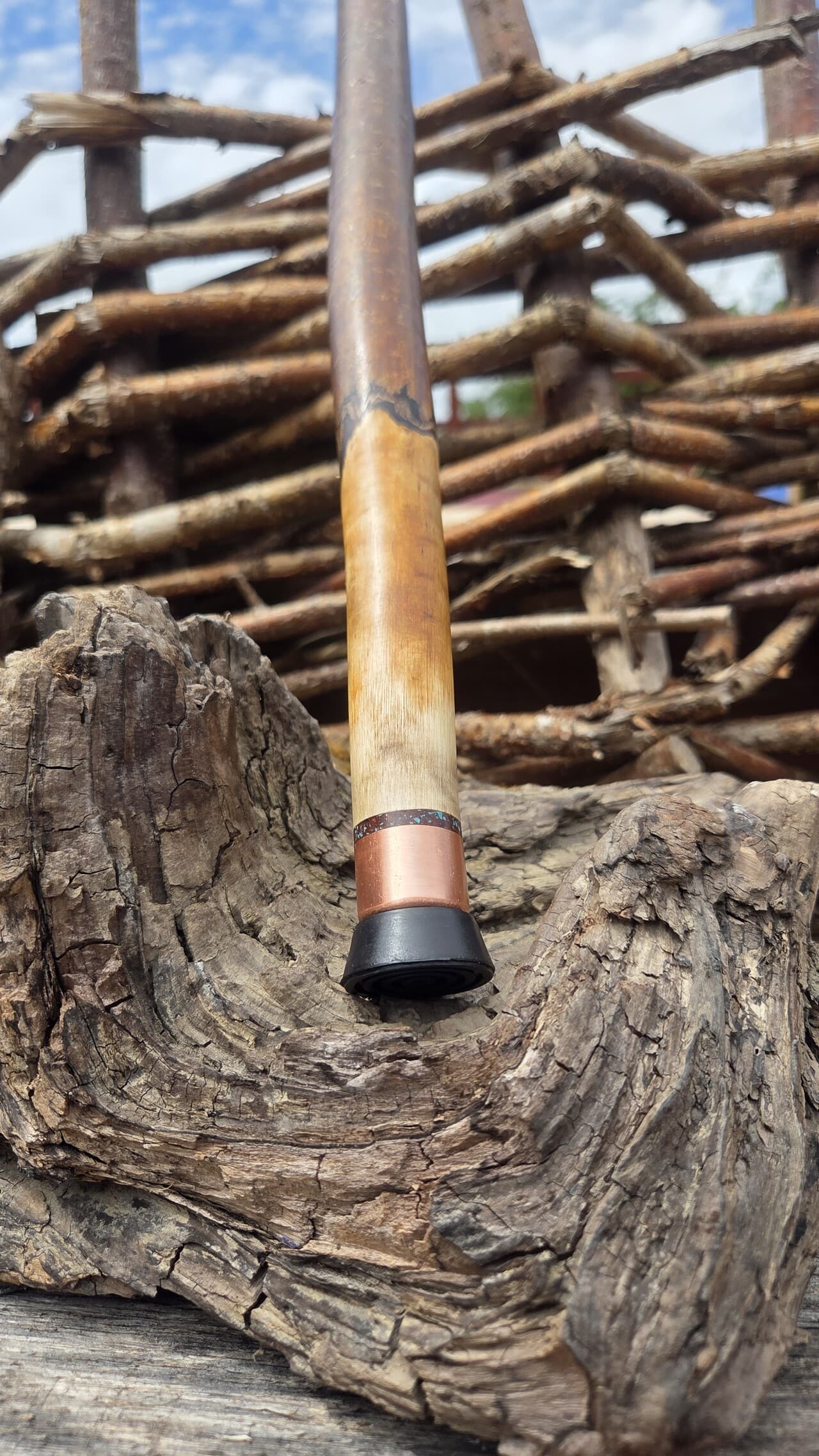 Hazel Hiking Stick with Wood Spirit | HS-010, Hazel, made in Wotton-under-Edge, Gloucestershire, by Bough & Burrow - View 19