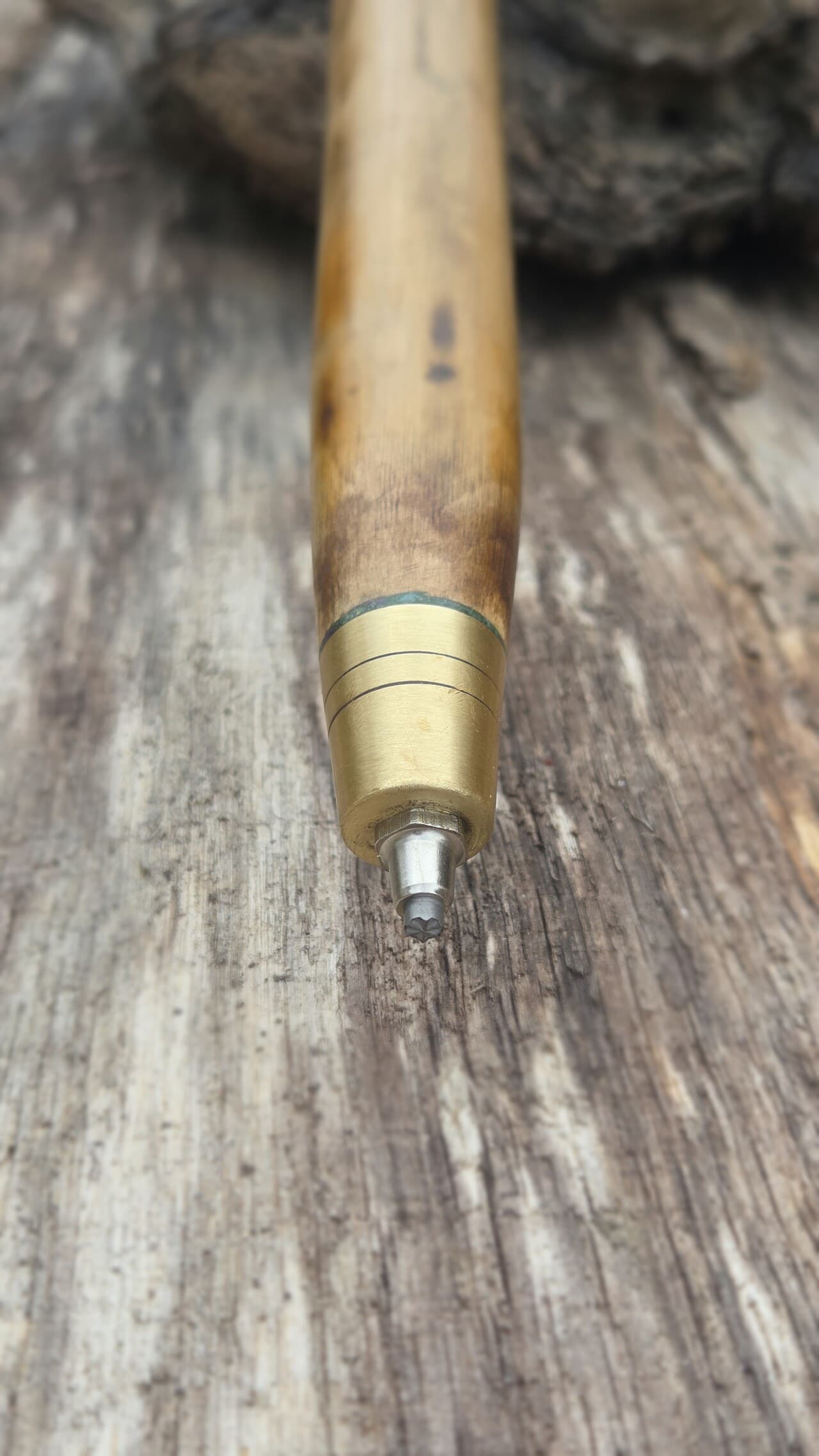 Hazel Thumbstick with Gemstone Inlays | TWS-002, Hazel, Hazel, made in Wotton-under-Edge, Gloucestershire, by Bough & Burrow - View 10