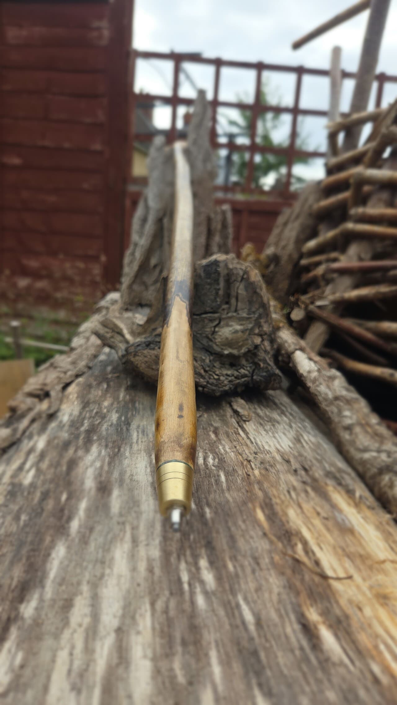 Hazel Thumbstick with Gemstone Inlays | TWS-002, Hazel, Hazel, made in Wotton-under-Edge, Gloucestershire, by Bough & Burrow