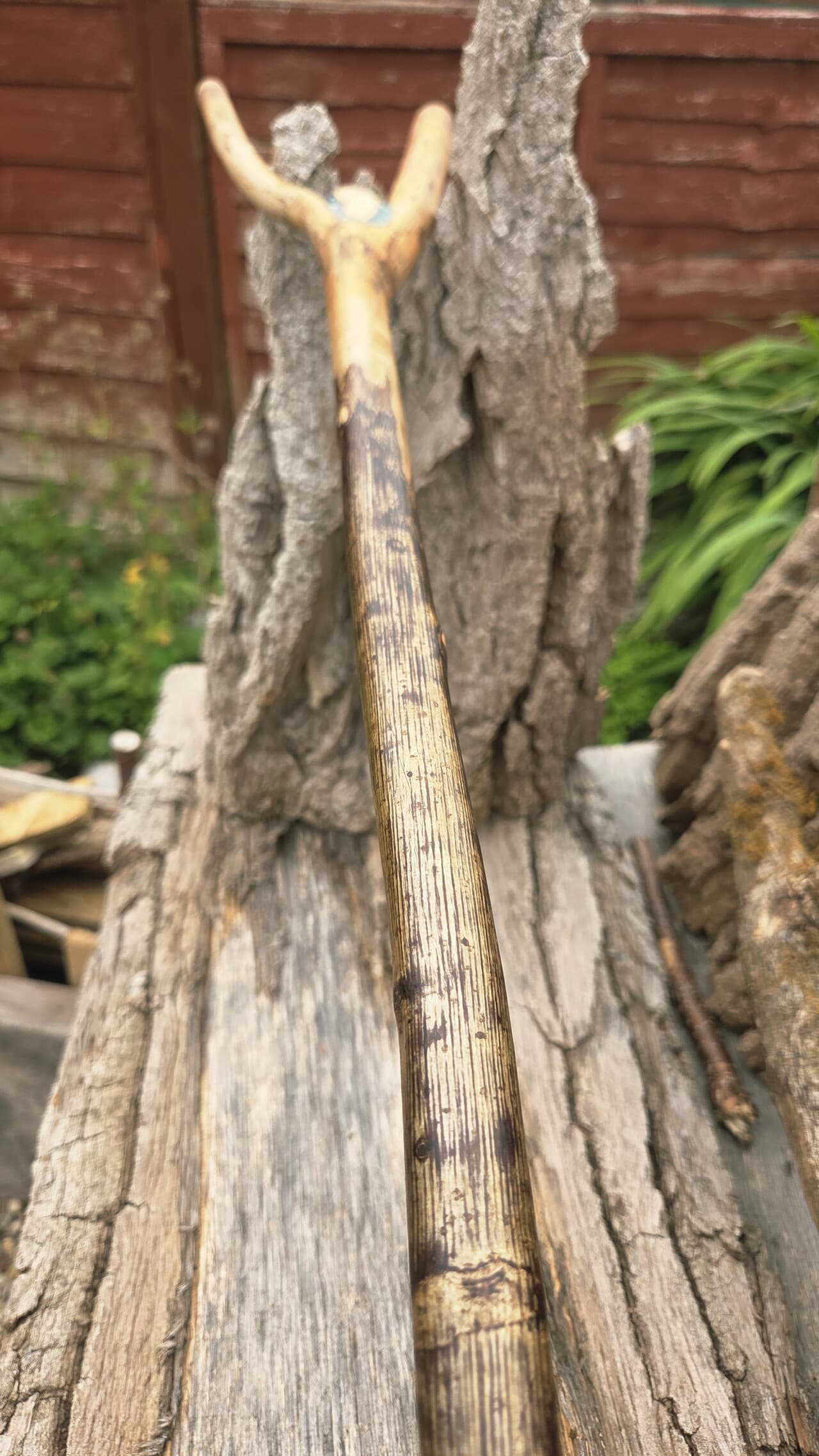 Hazel Thumbstick with Gemstone Inlays | TWS-002, Hazel, Hazel, made in Wotton-under-Edge, Gloucestershire, by Bough & Burrow - View 7