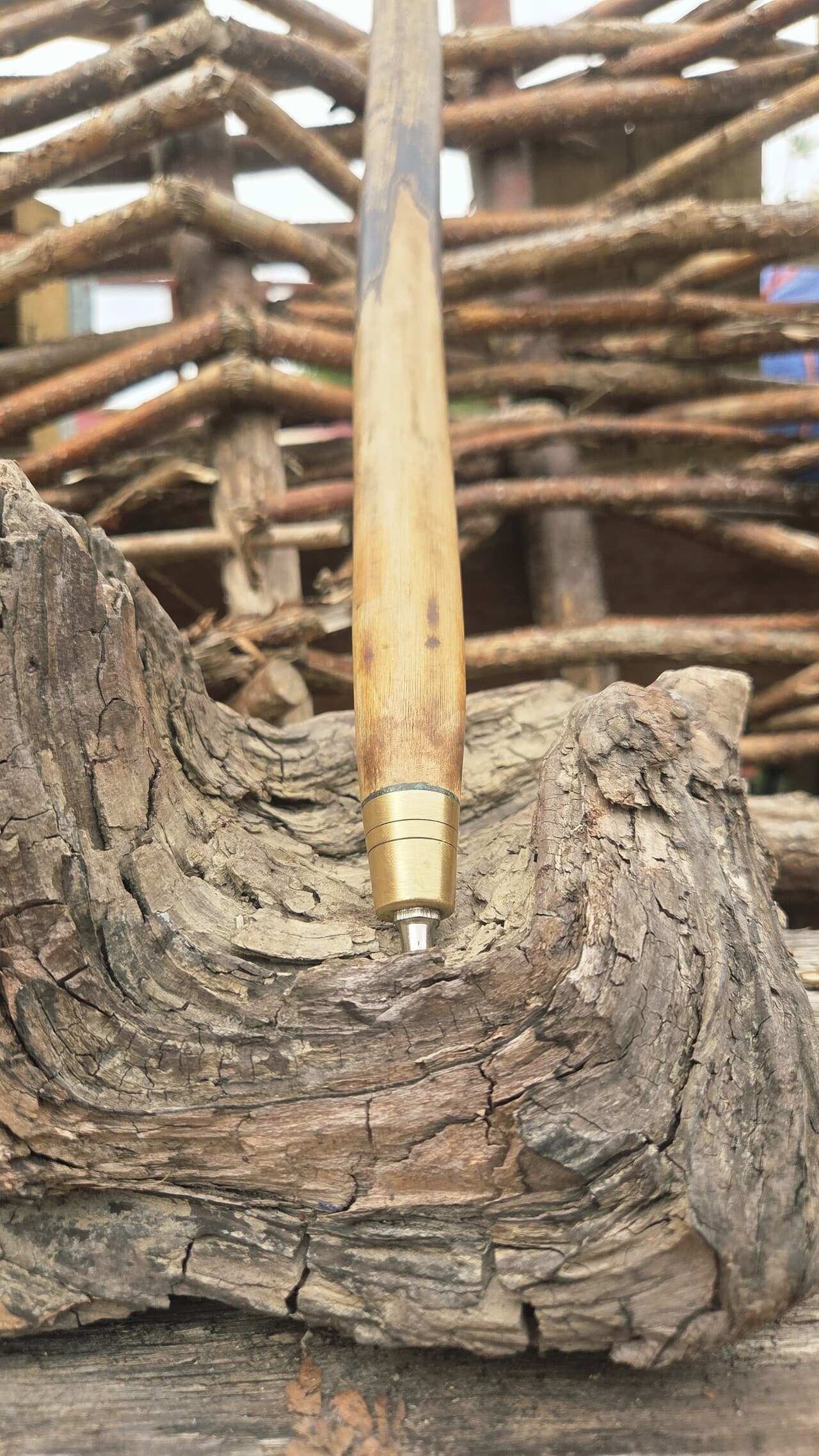 Hazel Thumbstick with Gemstone Inlays | TWS-002, Hazel, Hazel, made in Wotton-under-Edge, Gloucestershire, by Bough & Burrow - View 9