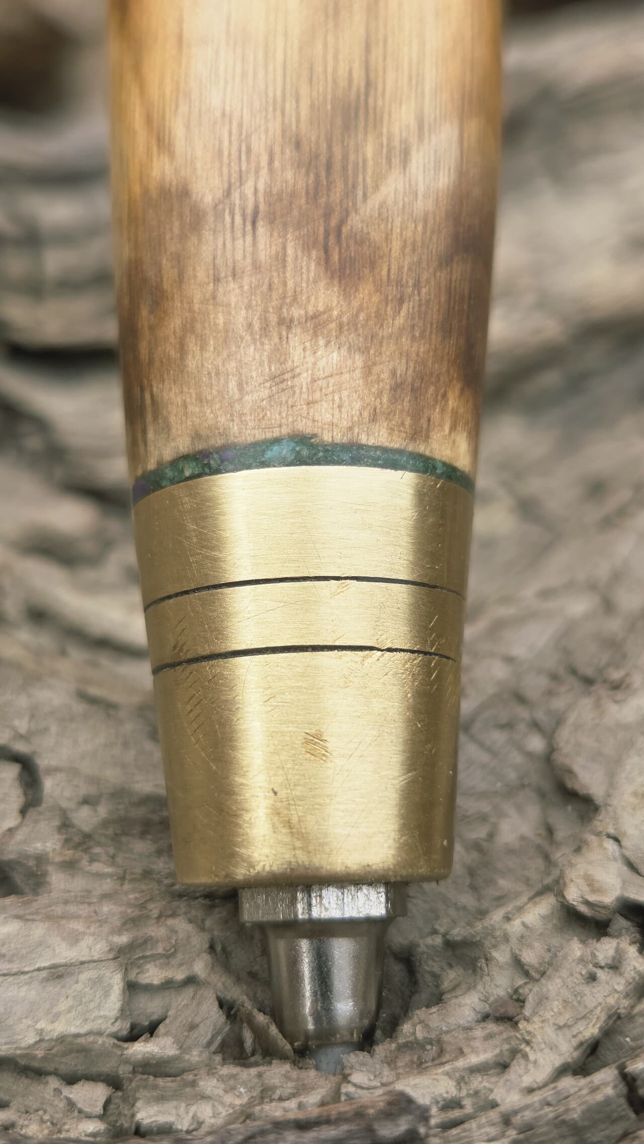 Hazel Thumbstick with Gemstone Inlays | TWS-002, Hazel, Hazel, made in Wotton-under-Edge, Gloucestershire, by Bough & Burrow - View 11