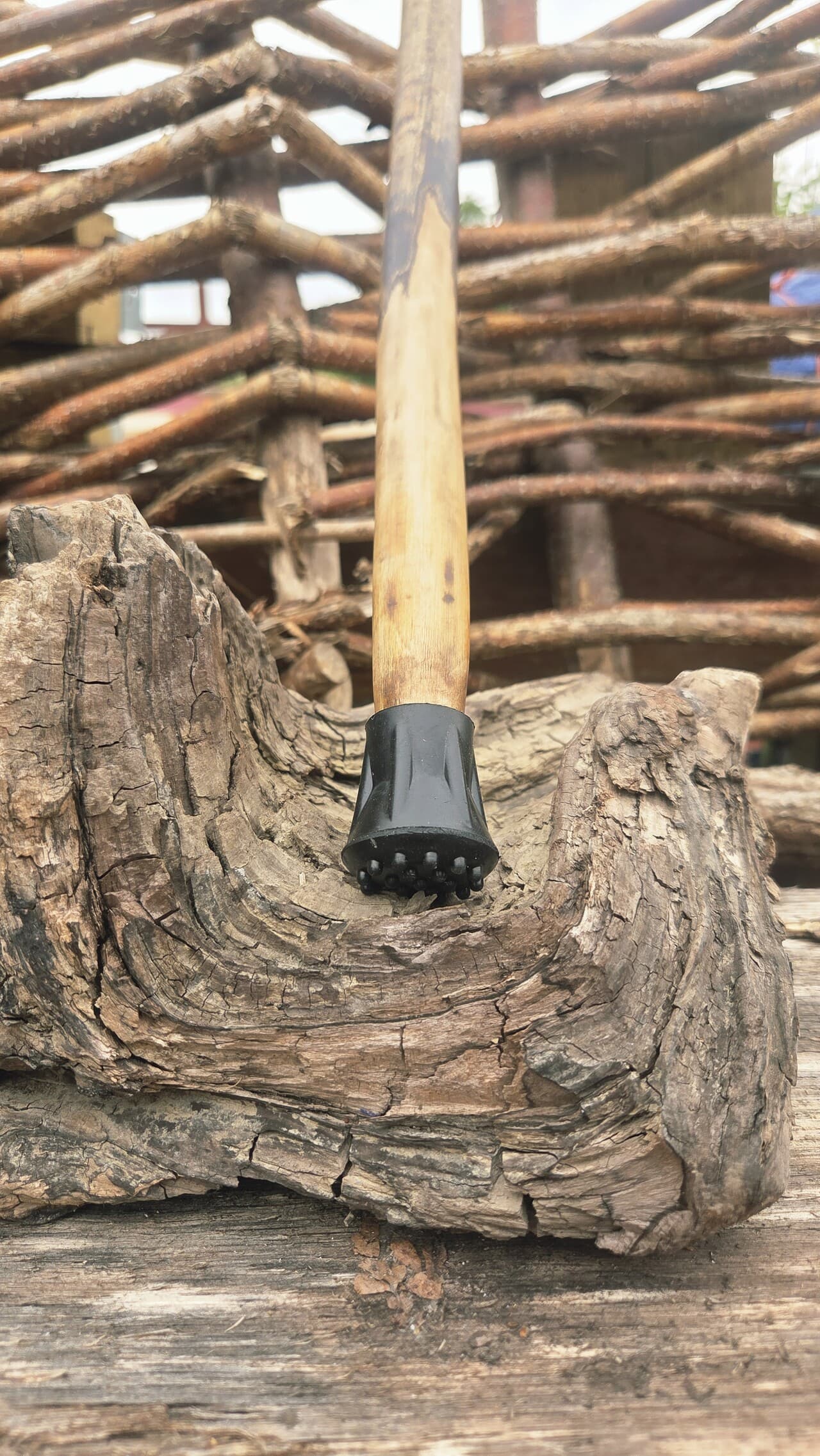 Hazel Thumbstick with Gemstone Inlays | TWS-002, Hazel, Hazel, made in Wotton-under-Edge, Gloucestershire, by Bough & Burrow - View 12