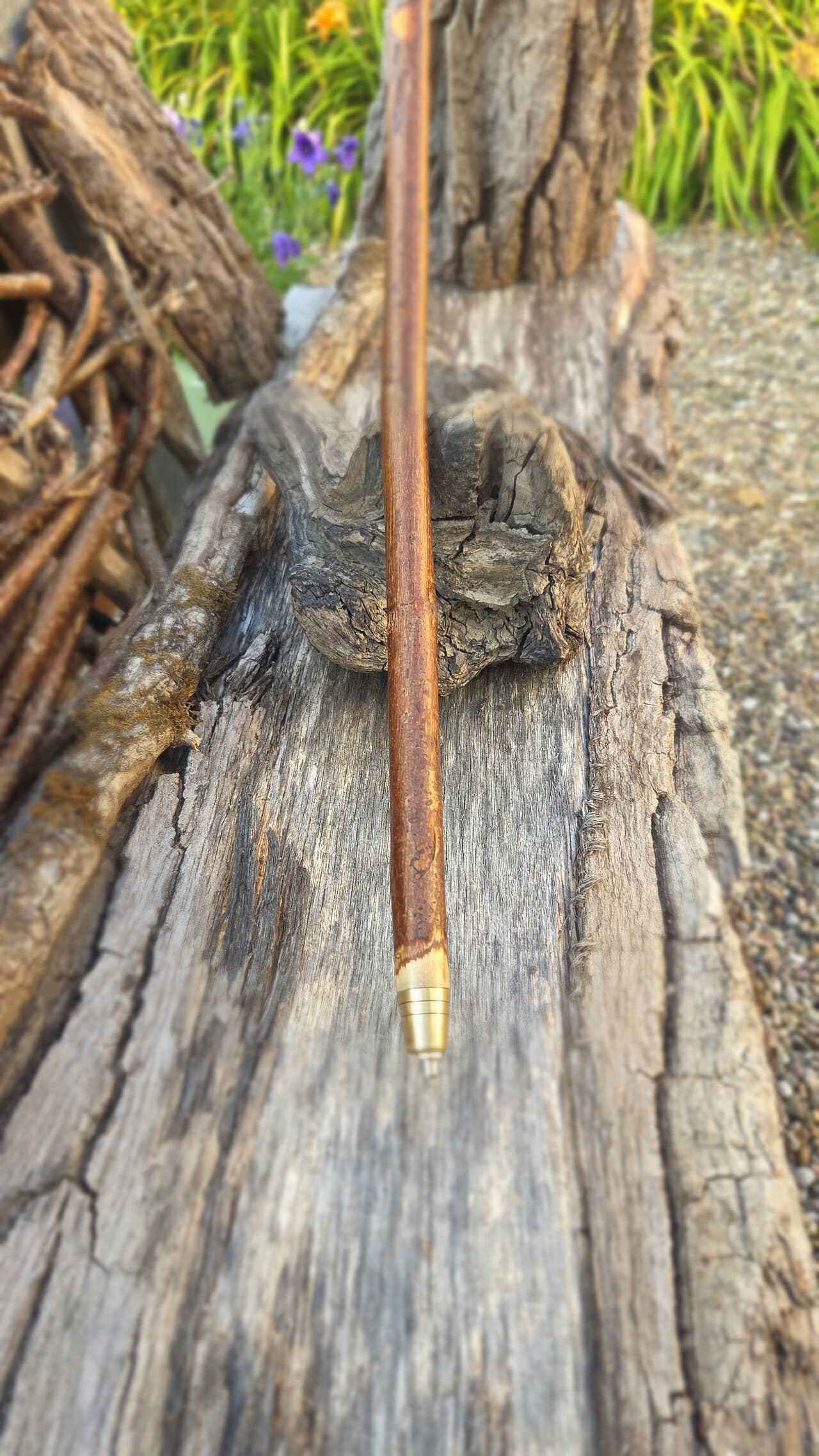Hazel Walking Stick with Red Ochre | WS-001, Hazel, made in Wotton-under-Edge, Gloucestershire, by Bough & Burrow - View 8