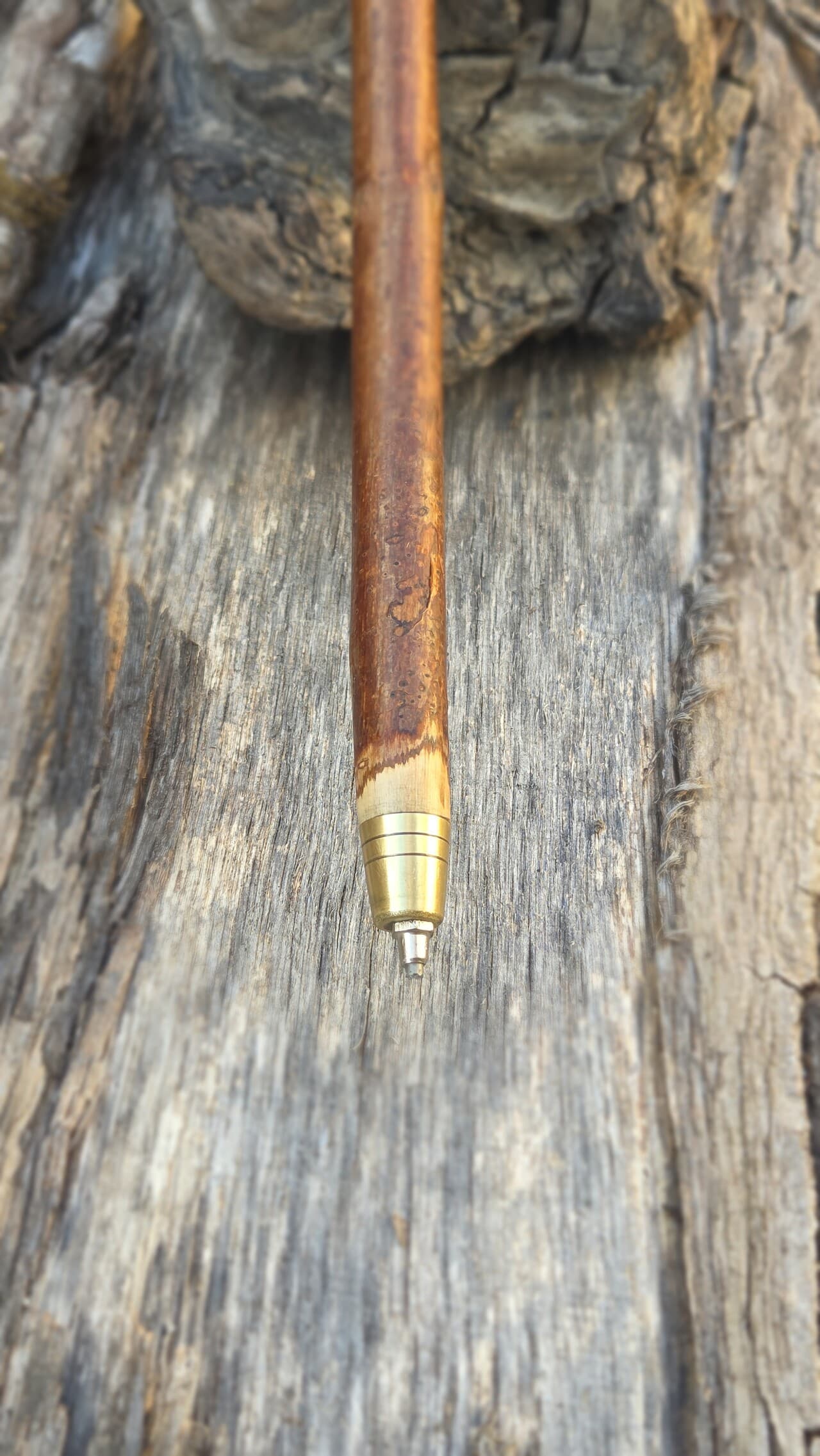 Hazel Walking Stick with Red Ochre | WS-001, Hazel, made in Wotton-under-Edge, Gloucestershire, by Bough & Burrow - View 9