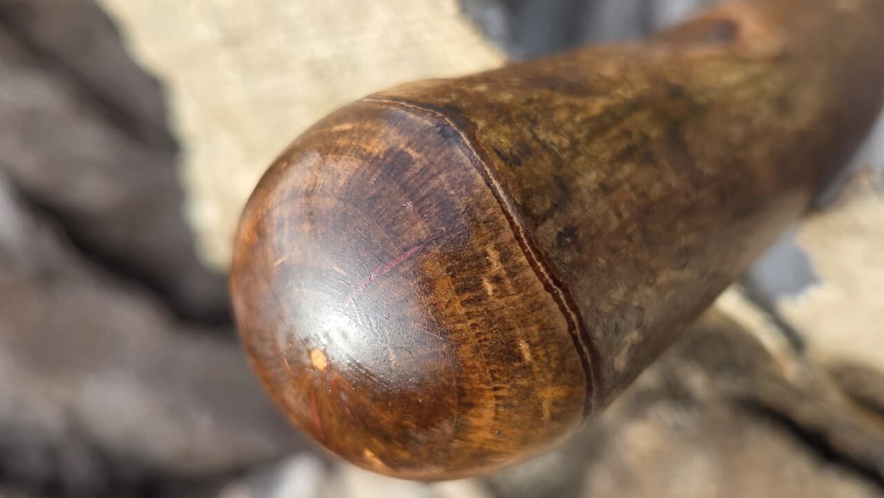 Hazel Walking Stick with Red Ochre | WS-001, Hazel, made in Wotton-under-Edge, Gloucestershire, by Bough & Burrow - View 6