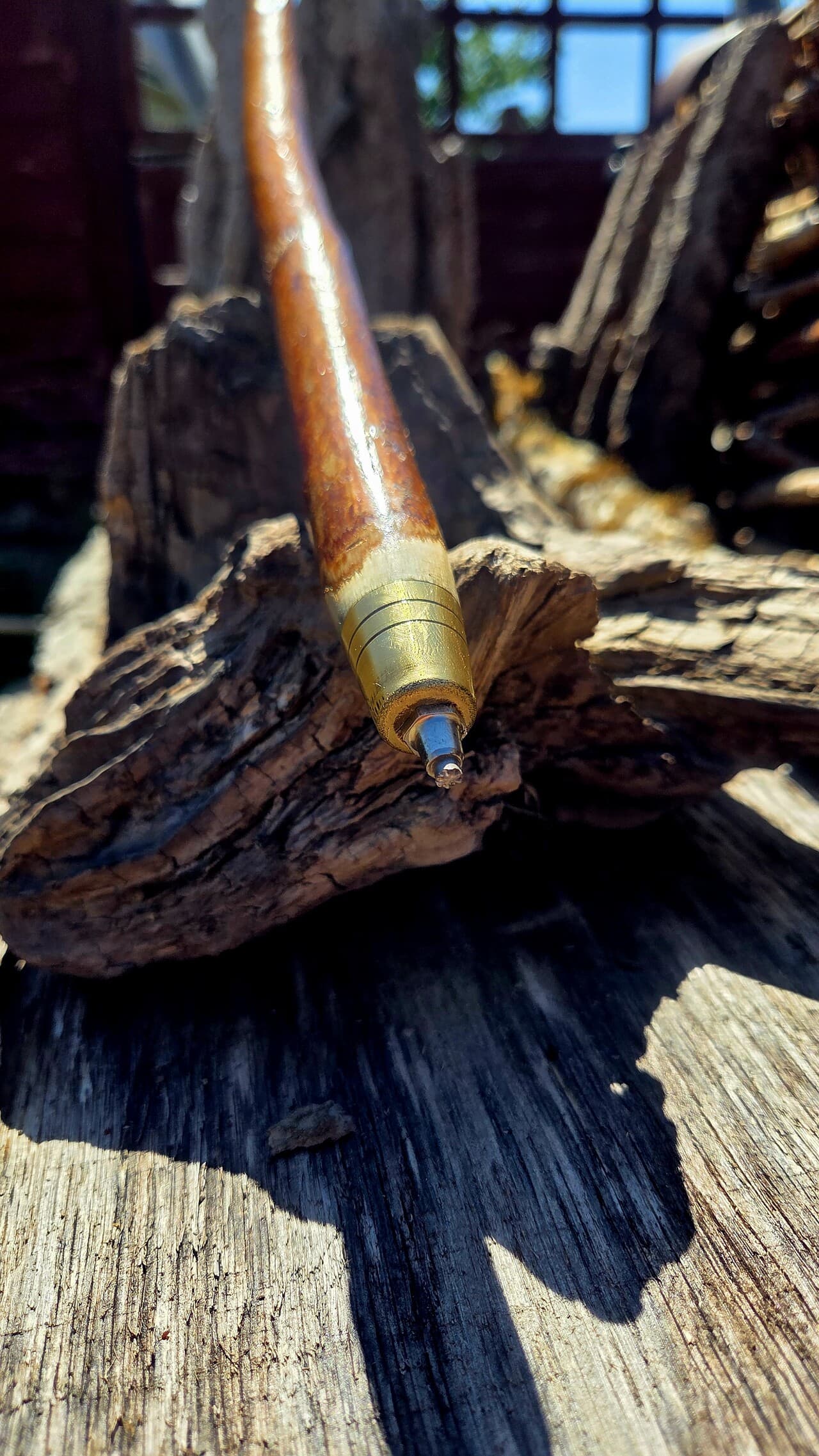 Hazel Walking Stick with Red Ochre | WS-001, Hazel, made in Wotton-under-Edge, Gloucestershire, by Bough & Burrow - View 12