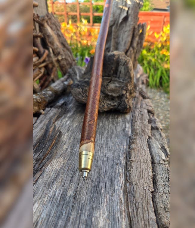 Hazel Walking Stick with Red Ochre | WS-001, Hazel, made in Wotton-under-Edge, Gloucestershire, by Bough & Burrow - View 3