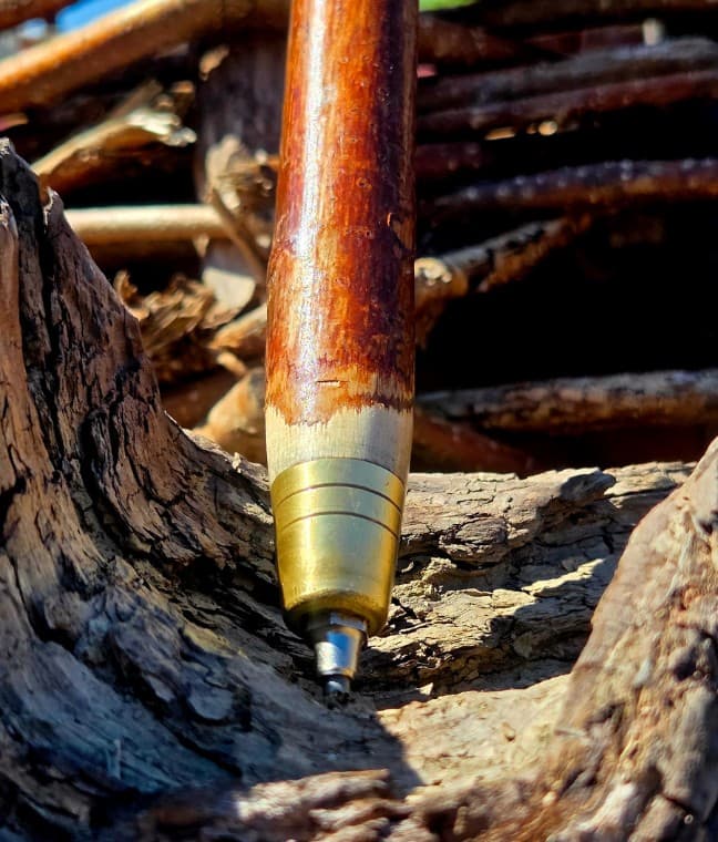 Hazel Walking Stick with Red Ochre | WS-001, Hazel, made in Wotton-under-Edge, Gloucestershire, by Bough & Burrow - View 11