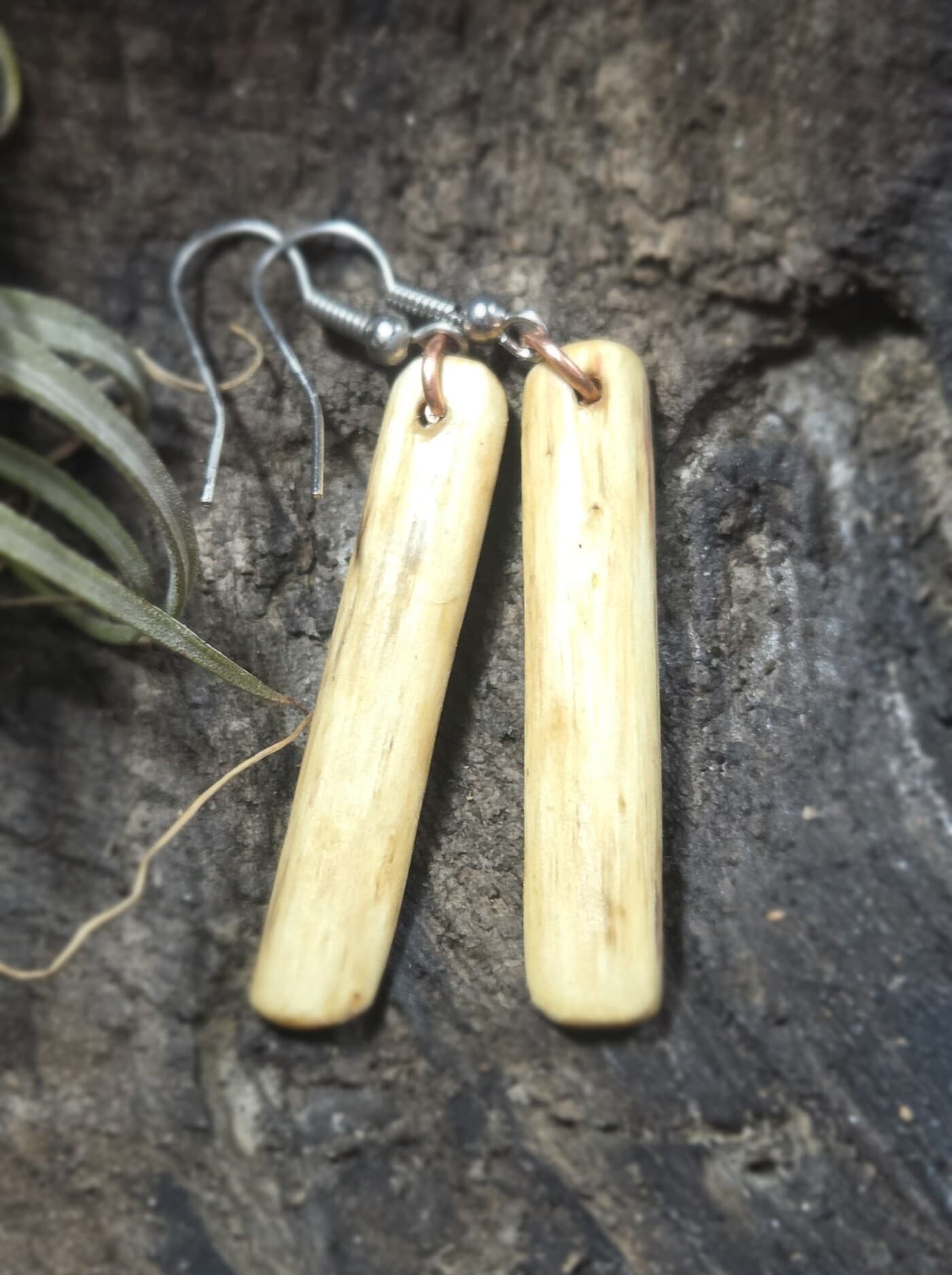 Cornish Driftwood and Turquoise & Sugilite Drop Earrings, made in Wotton-under-Edge, Gloucestershire, by Bough & Burrow - View 6