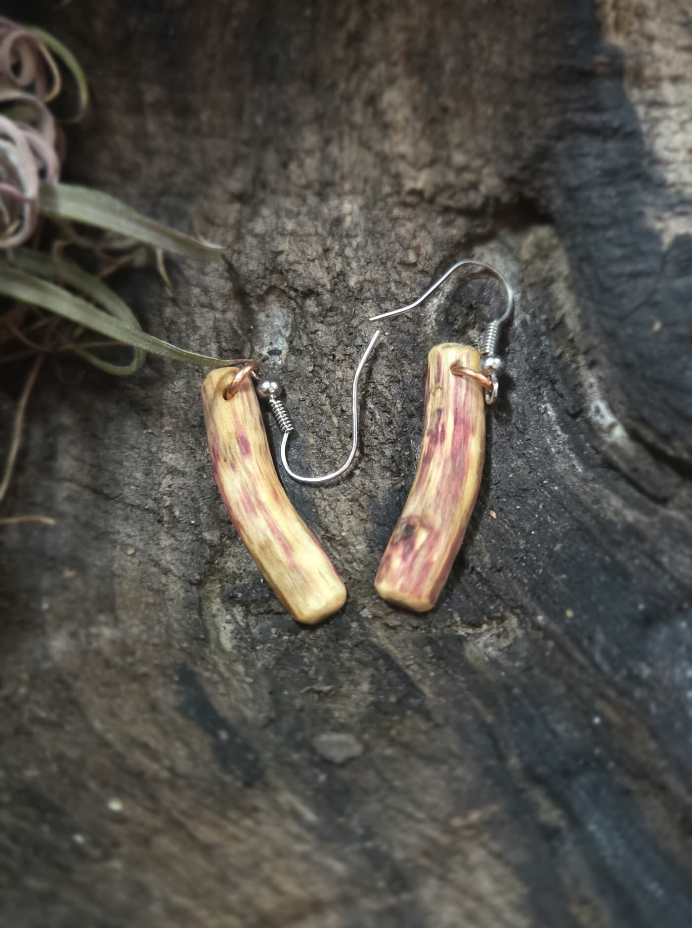 Driftwood and Azurite Drop Earrings, made in Wotton-under-Edge, Gloucestershire, by Bough & Burrow - View 6